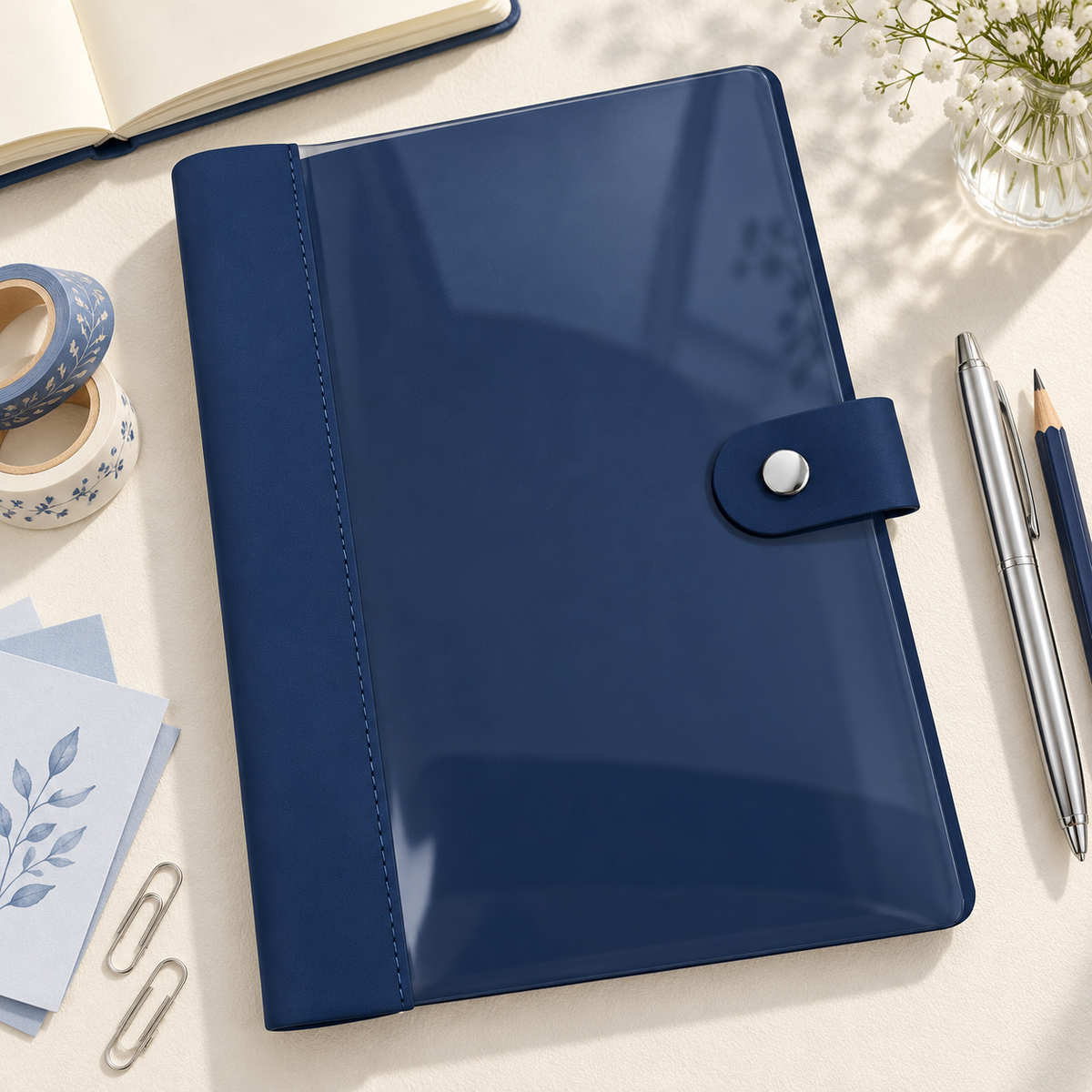 Snap Button 6-Ring Binder Cover