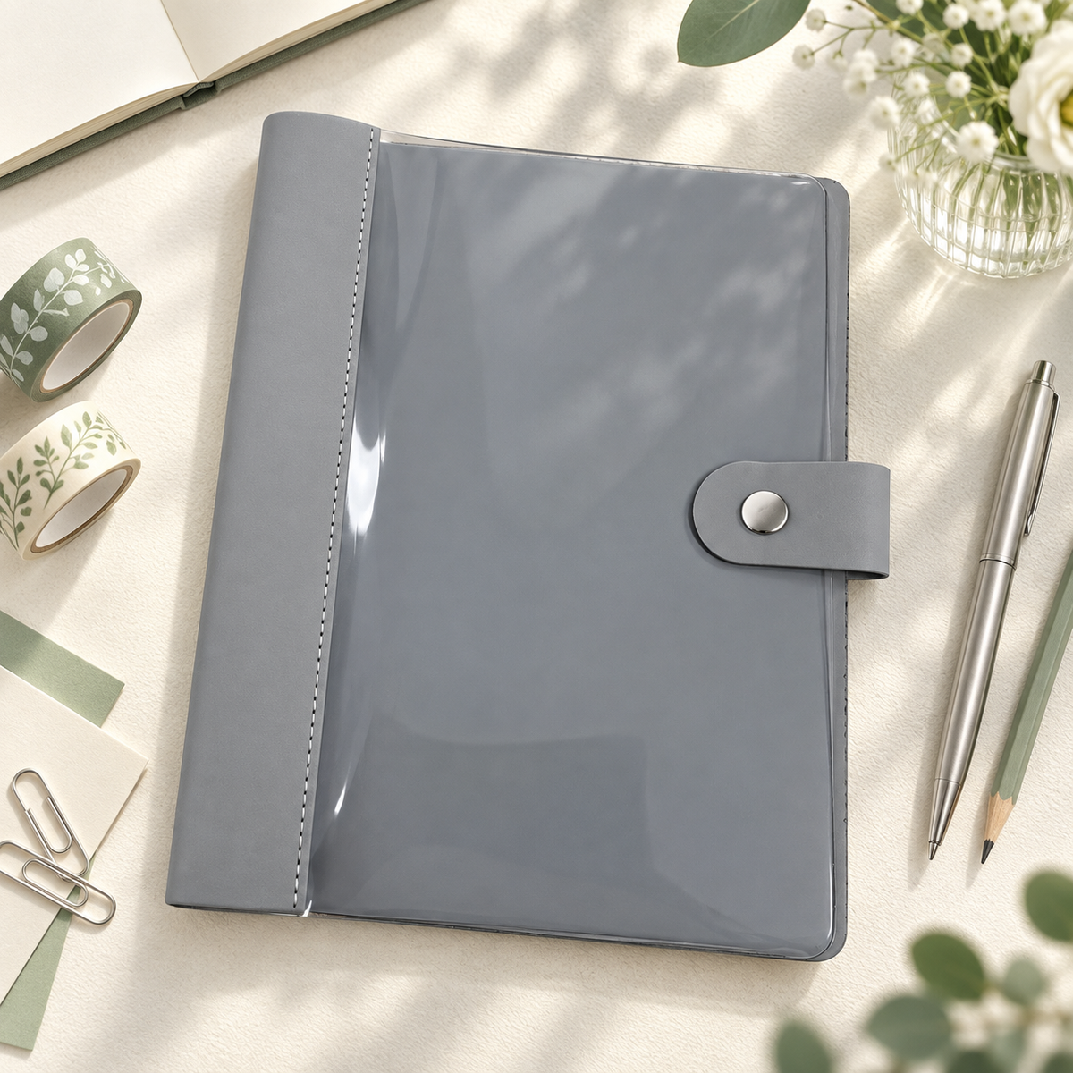 Snap Button 6-Ring Binder Cover